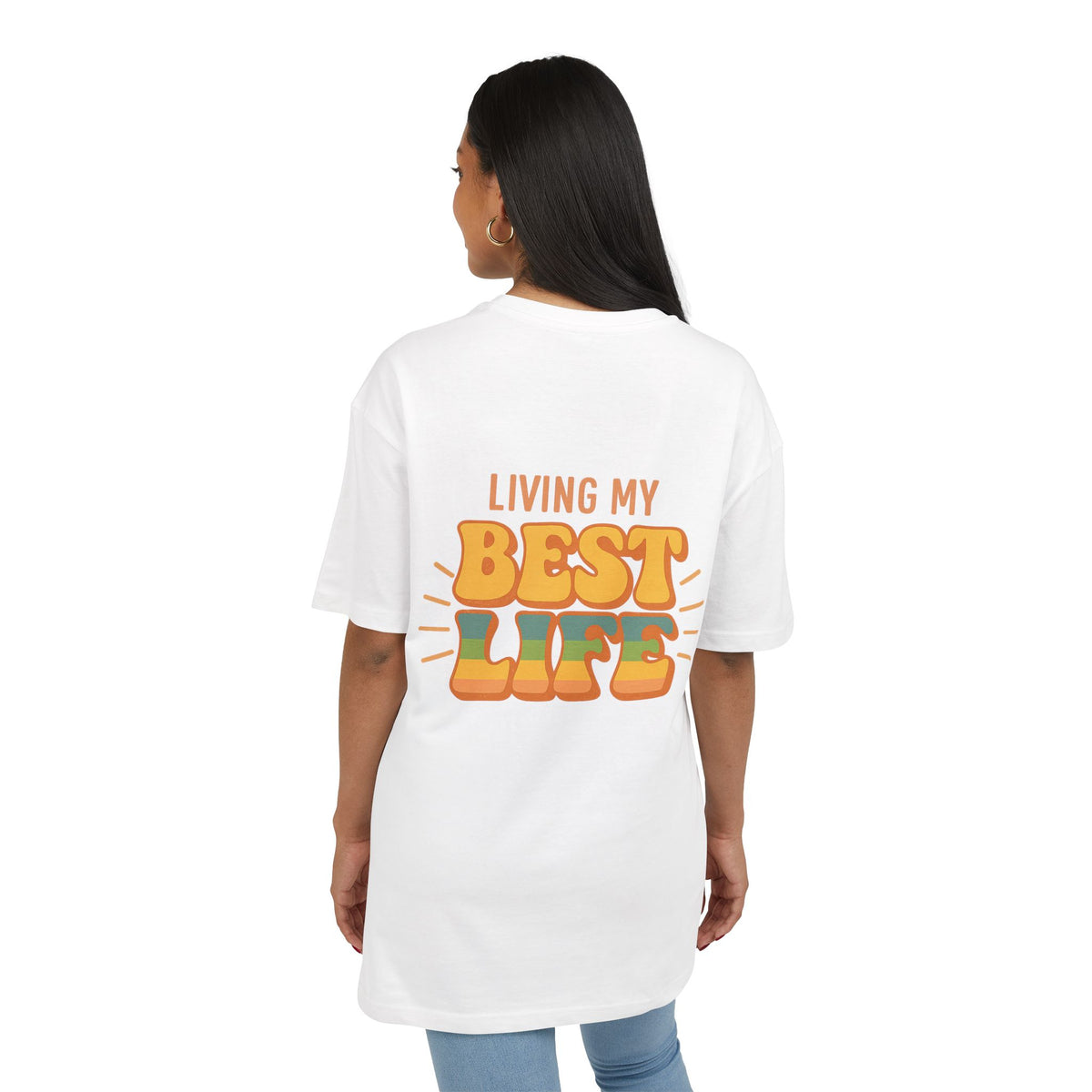 Unisex Heavy Oversize Tee - Living My Best Life